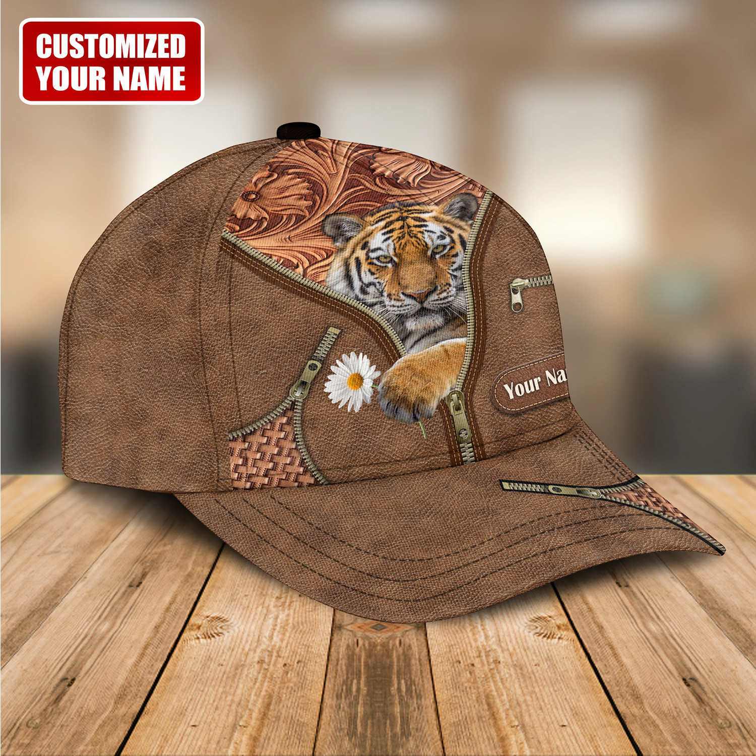 Personalized Name Tiger Classic Cap Trucker Hats Custom Hats Gifts For Men & Women