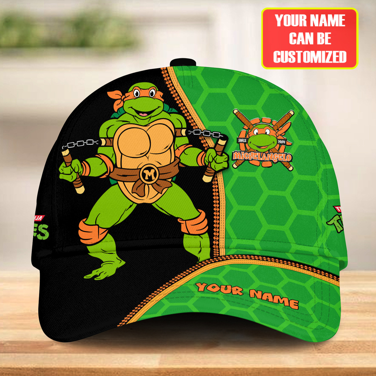 Personalized Name TMNT Michelangelo Classic Cap Trucker Hats Custom Hats Gifts For Men & Women