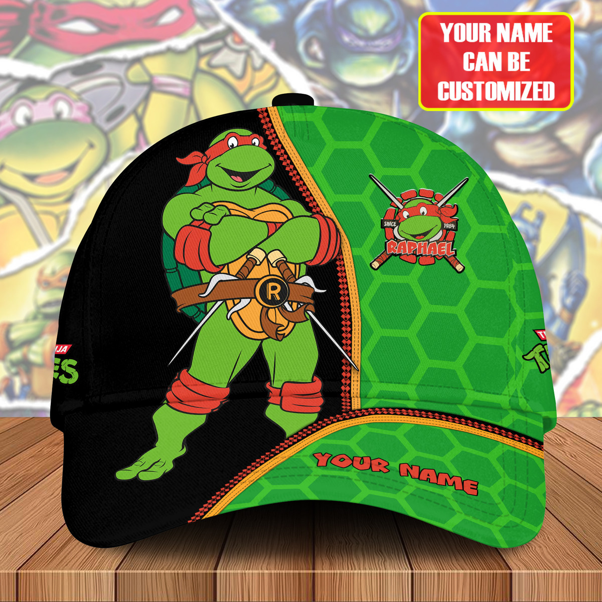 Personalized Name TMNT Raphael Classic Cap Trucker Hats Custom Hats Gifts For Men & Women