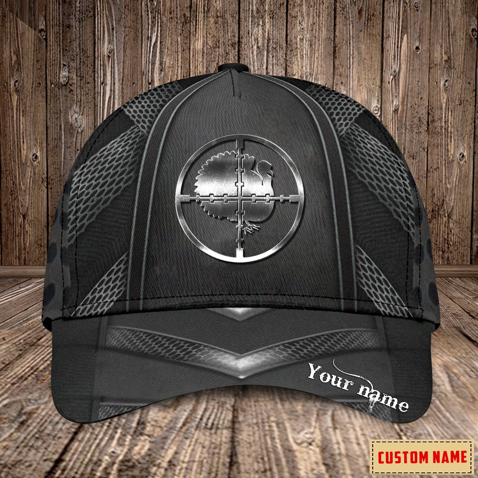Personalized Name Turkey Hunting  Cap NDB05, Birthday Gift Father's Day Gift For Grandpa Dad Husband Son Trucker Hats Custom Hats Gifts For Men & Women