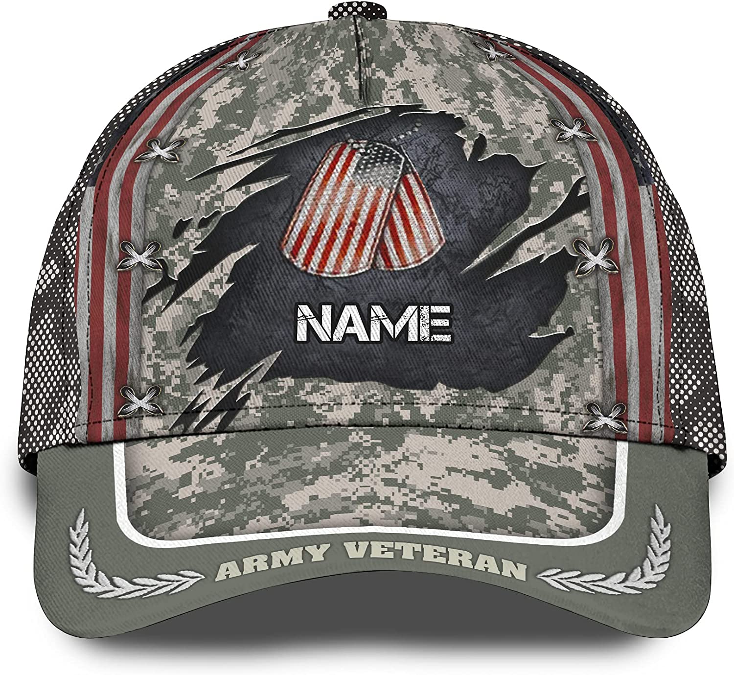 Personalized Name Veteran 3D Cap, Gift For Veteran Day, Father's Day Gift Trucker Hats Custom Hats Gifts For Men & Women