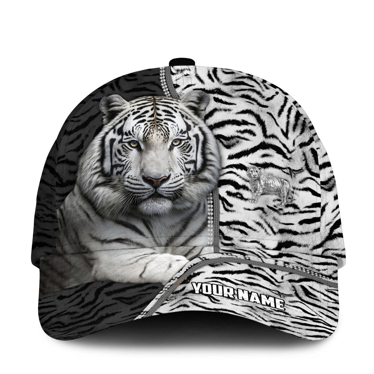 Personalized Name White Tiger Q2 Classic Cap Trucker Hats Custom Hats Gifts For Men & Women