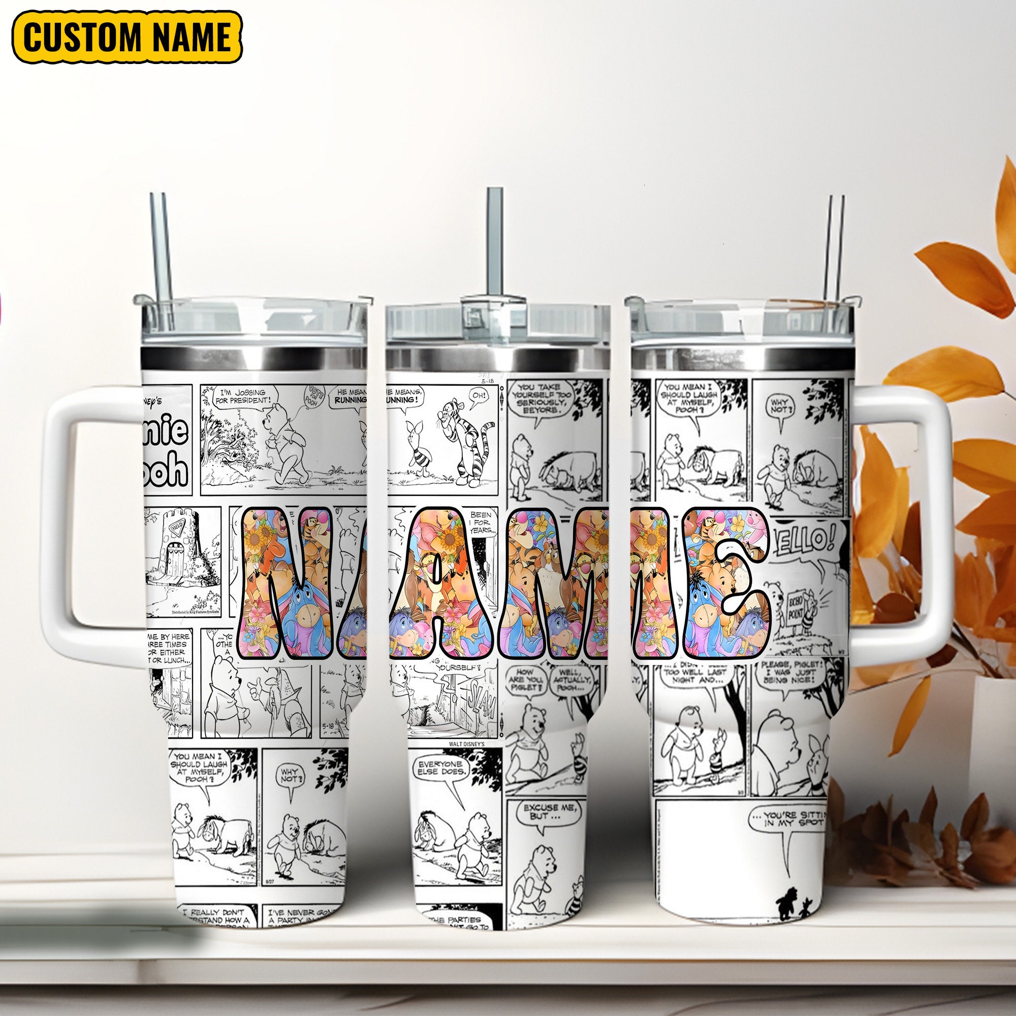 Personalized Name Winnie The Pooh Disney Cartoon Custom Stanley Cup 40 oz 30 oz Tumbler With HandleTVC2301974