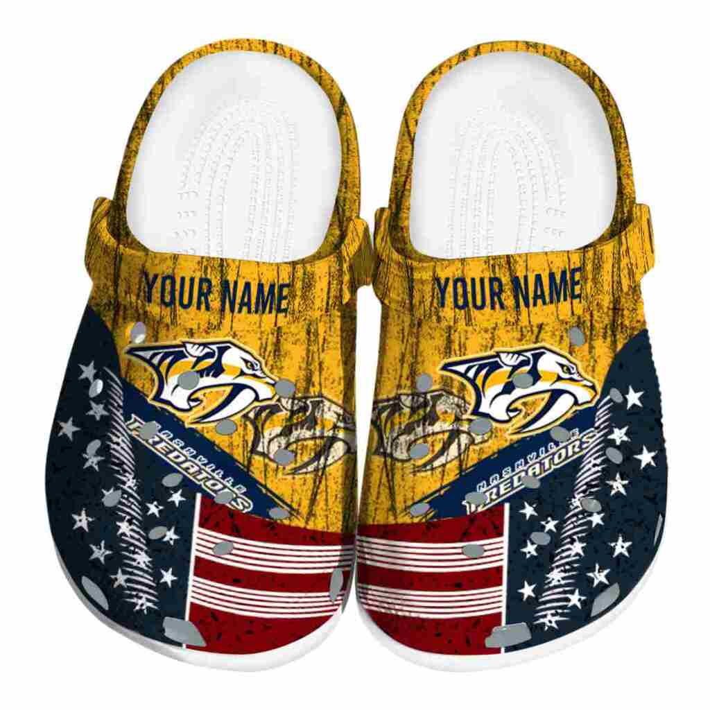 Personalized Nashville Predators Star-Spangled Side Pattern ClogTVC1801853