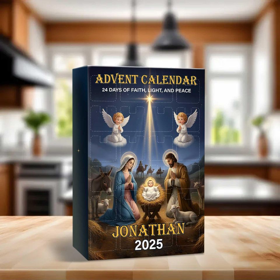 Personalized Nativity Advent Calendar 2025, Custom Manger Scene, 24 Days Of Christmas Countdown - Image 4