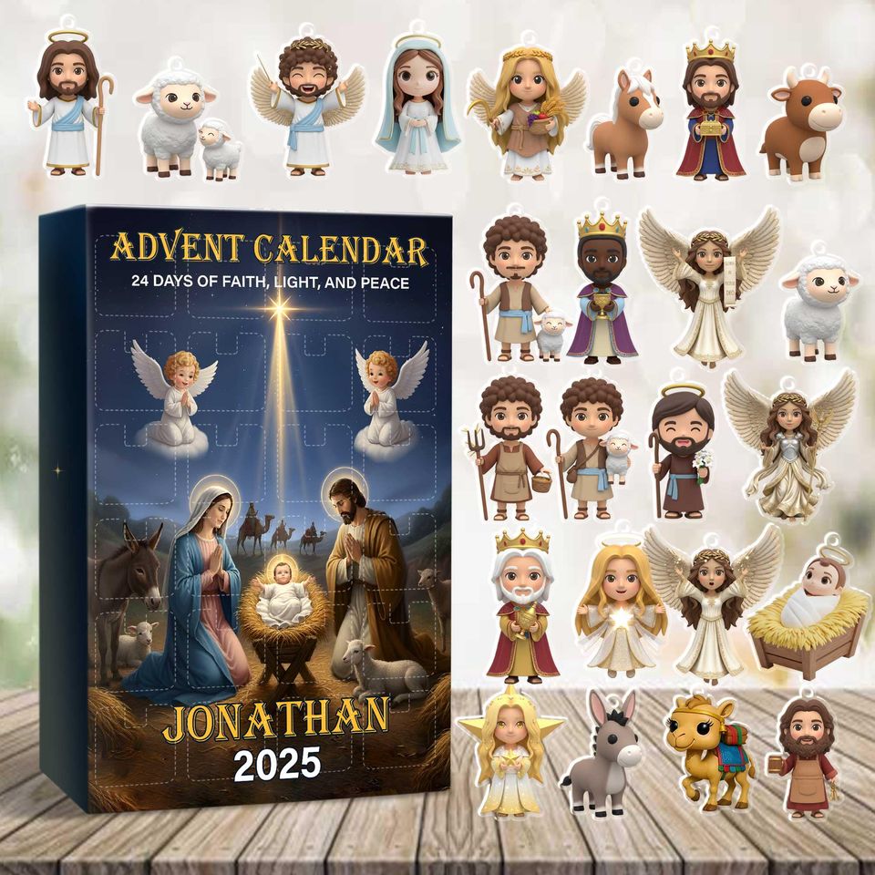 Personalized Nativity Advent Calendar 2025, Custom Manger Scene, 24 Days Of Christmas Countdown - Image 3