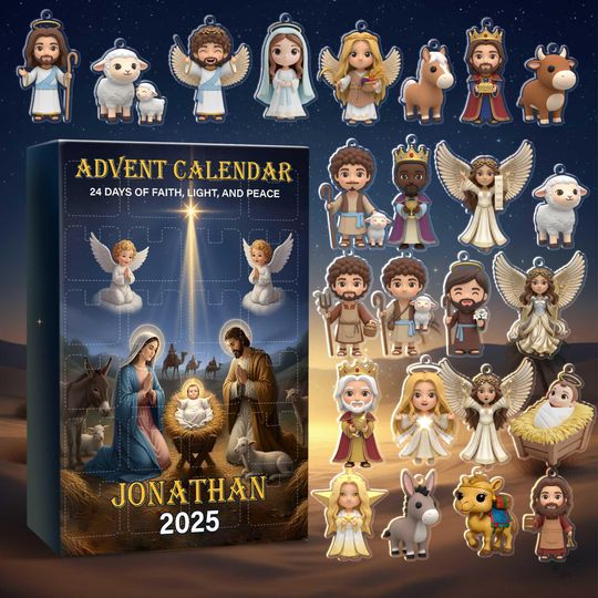 Personalized Nativity Advent Calendar 2025, Custom Manger Scene, 24 Days Of Christmas Countdown - Image 7