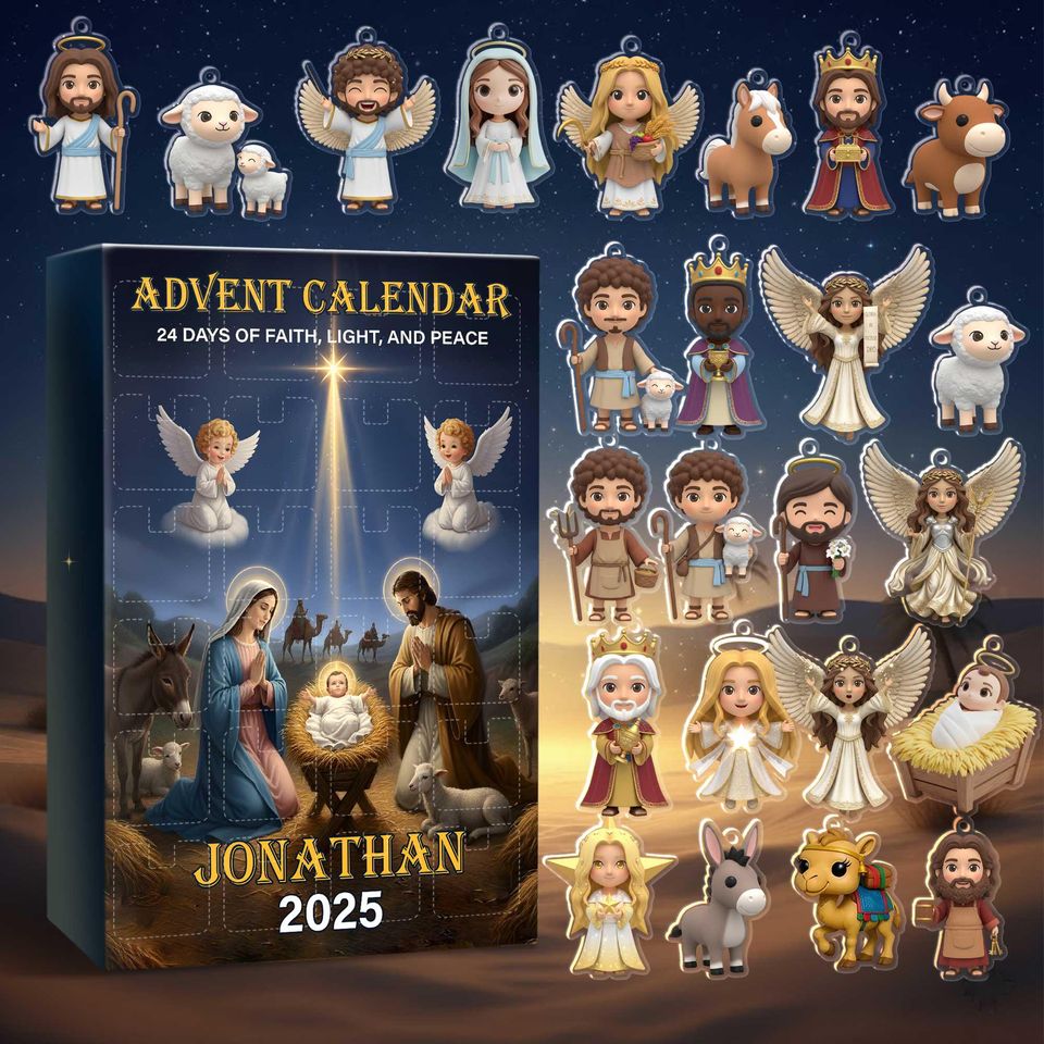Personalized Nativity Advent Calendar 2025, Custom Manger Scene, 24 Days Of Christmas Countdown - Image 2