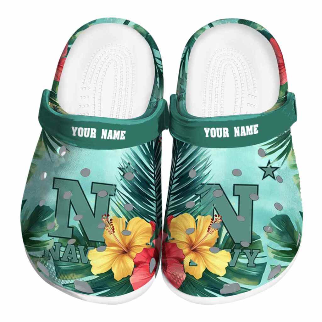 Personalized Navy Midshipmen Tropical Vibes ClogTVC1801696