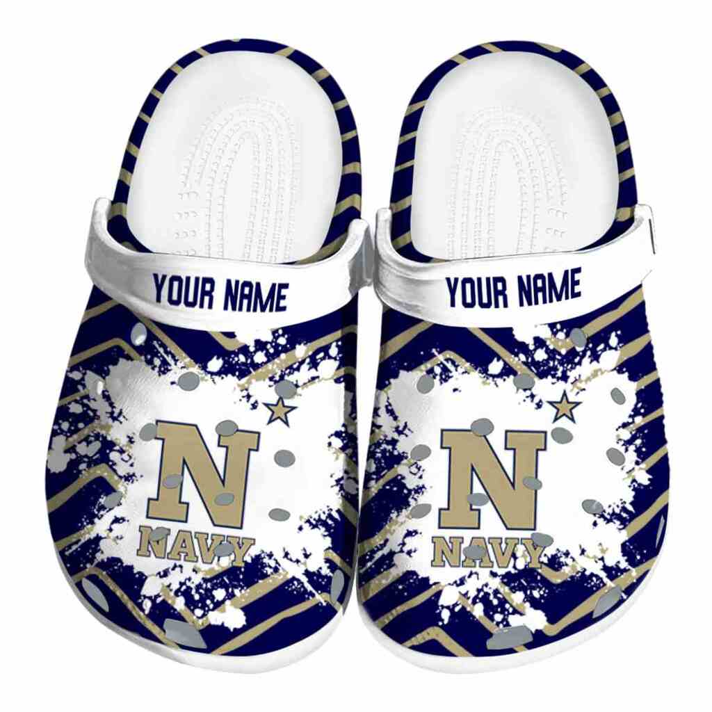Personalized Navy Midshipmen Zigzag Paint Burst ClogTVC1801782