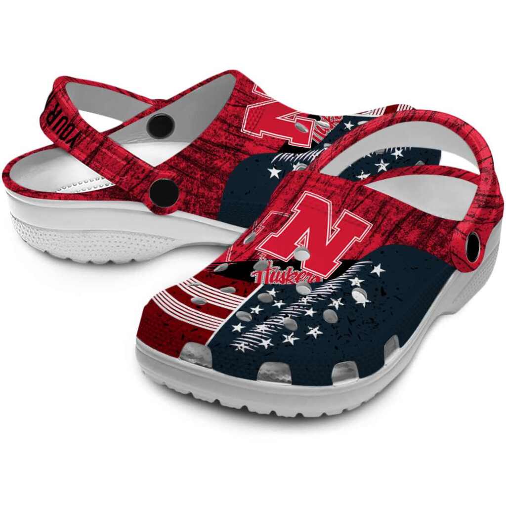 Personalized Nebraska Cornhuskers Star-Spangled Side Pattern ClogTVC1801174 - Image 3