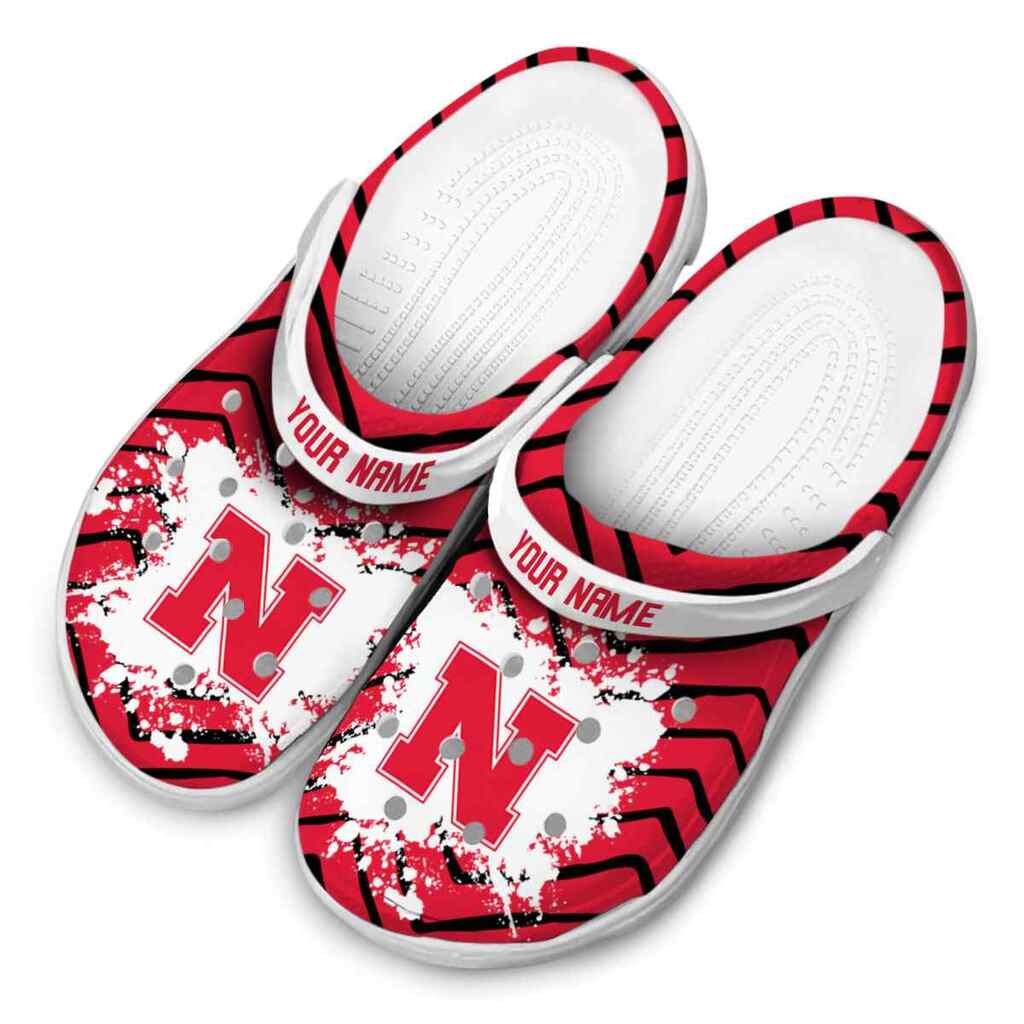 Personalized Nebraska Cornhuskers Zigzag Paint Burst ClogTVC1801174 - Image 4