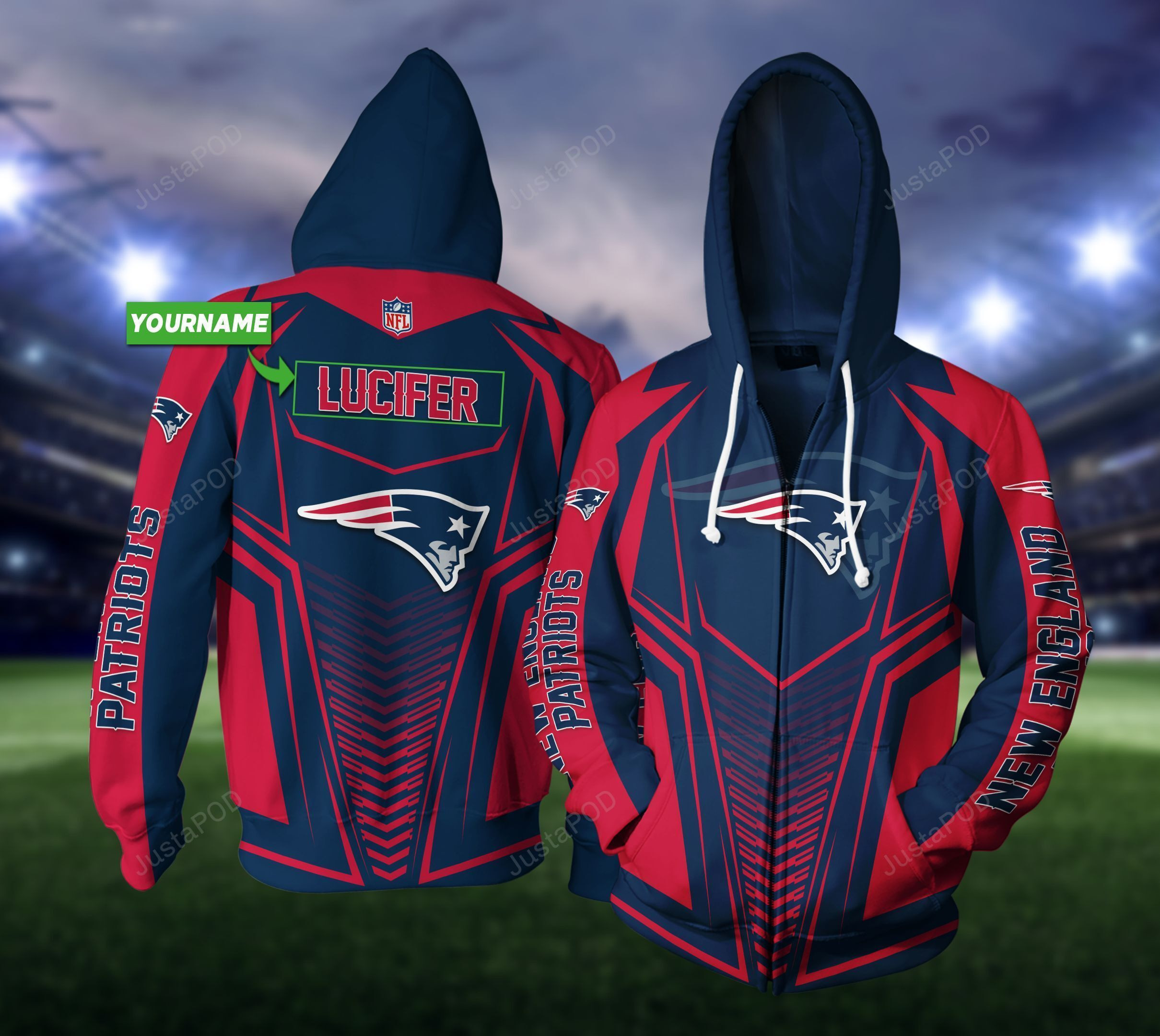 Personalized New England Patriots 3D All Over Print Hoodie, Zip Hoodie