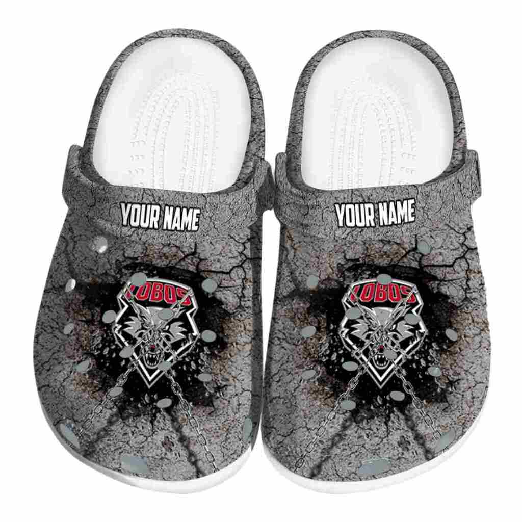 Personalized New Mexico Lobos Cracked Ground Texture ClogTVC1801711