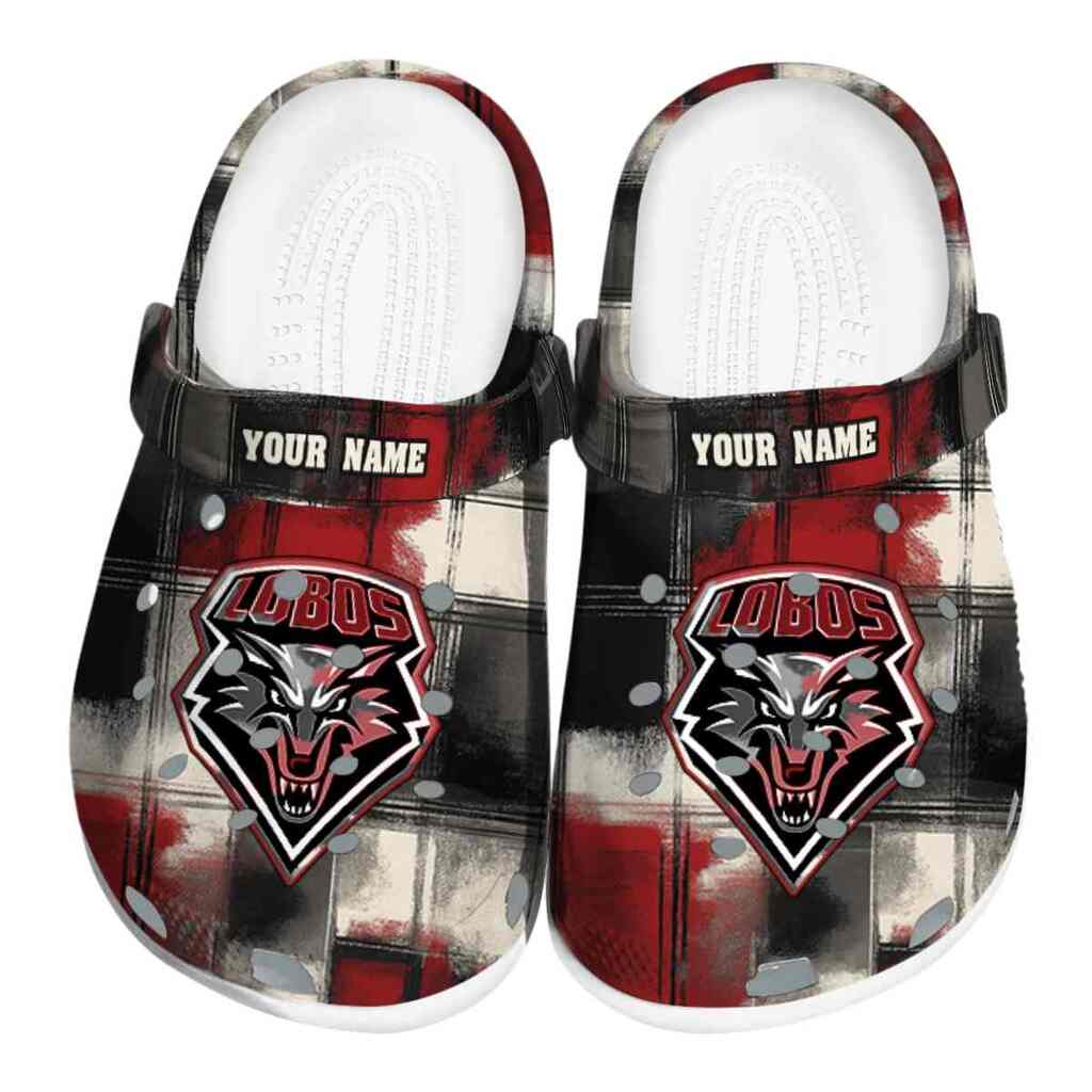 Personalized New Mexico Lobos Plaid Fusion ClogTVC1801697