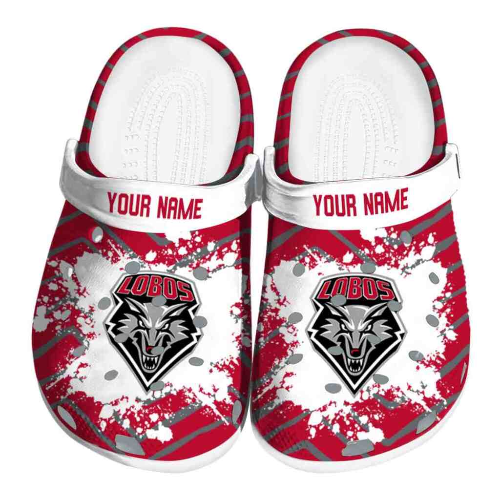 Personalized New Mexico Lobos Zigzag Paint Burst ClogTVC1801782