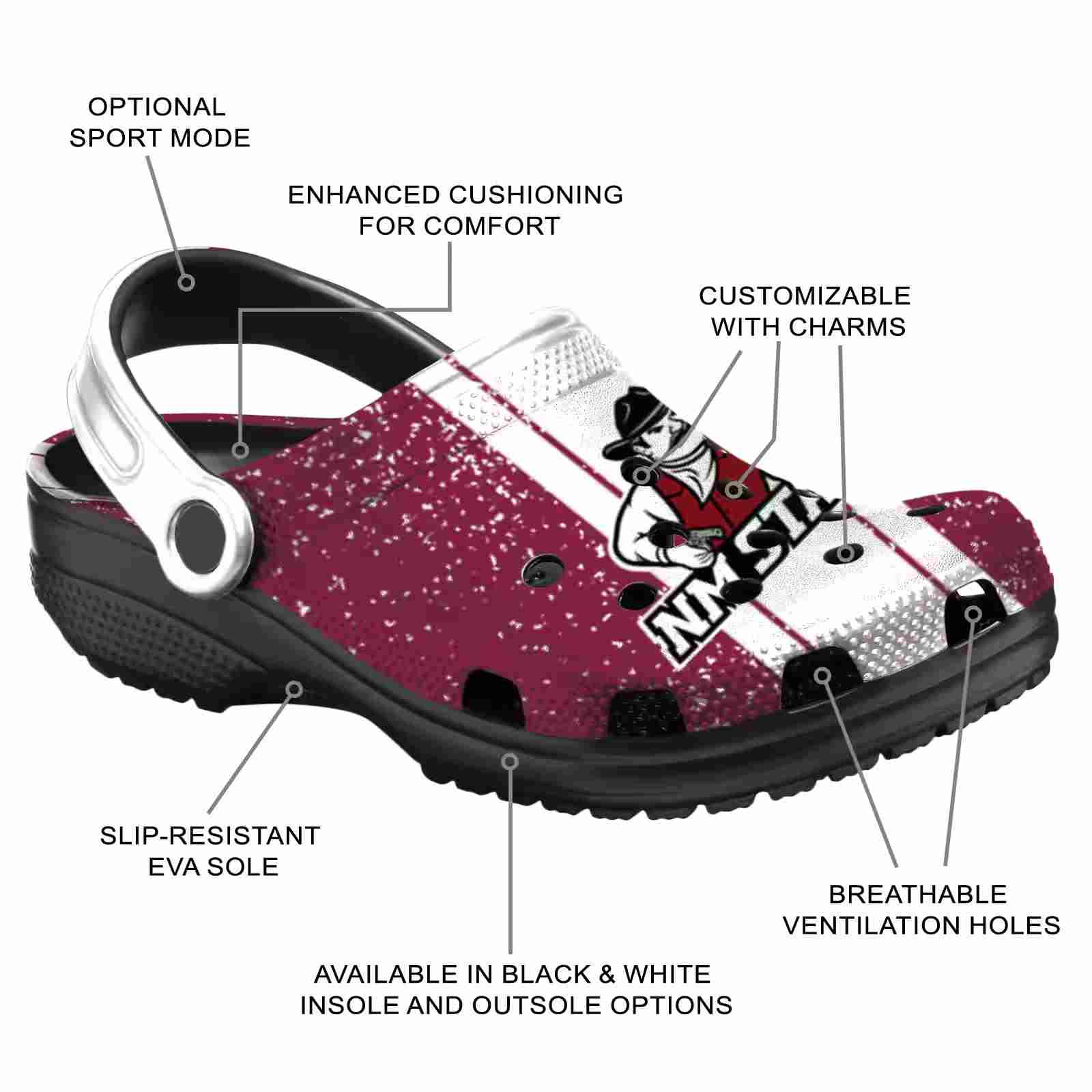 Personalized New Mexico State Aggies Vertical Stripes ClogTVC1801711 - Image 5