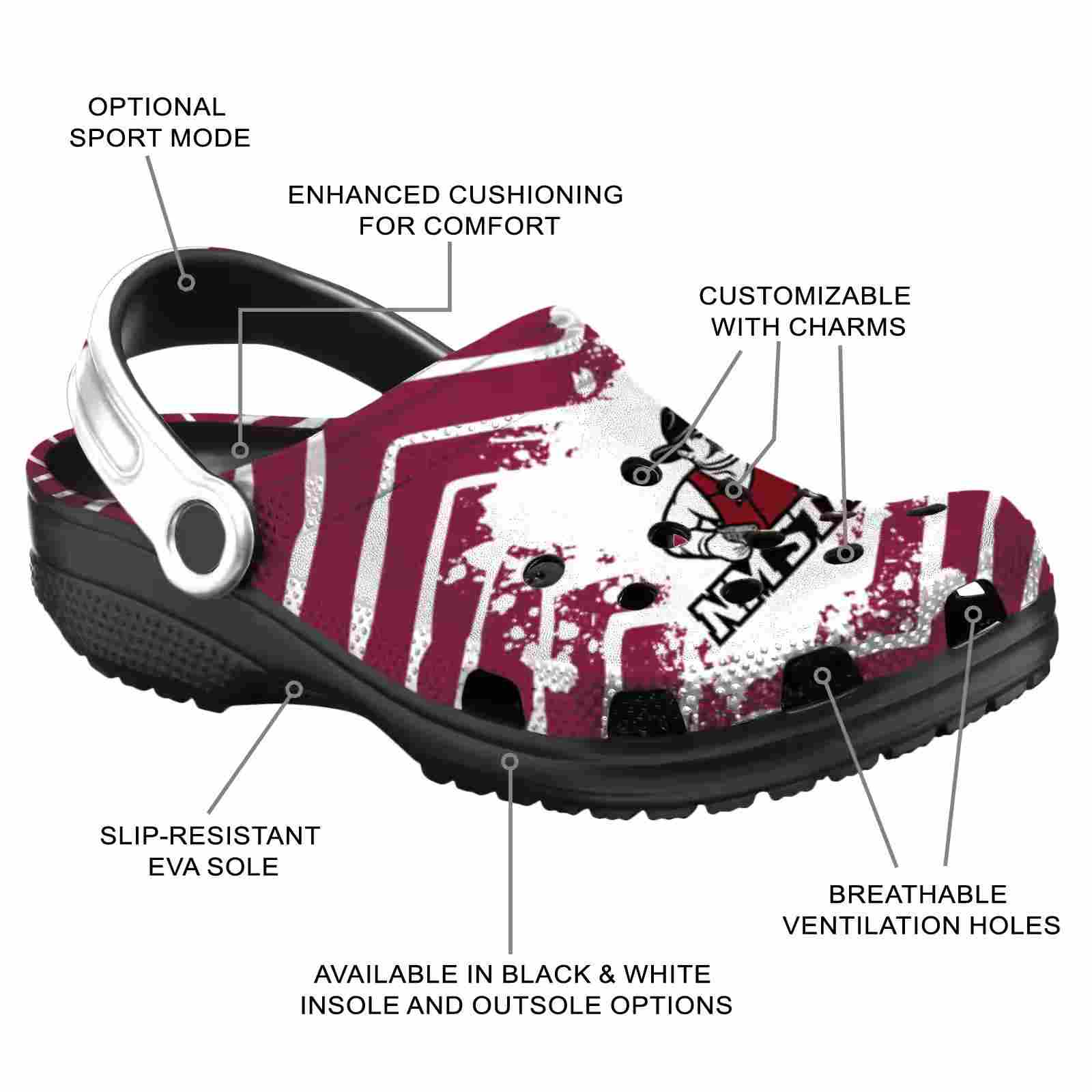 Personalized New Mexico State Aggies Zigzag Paint Burst ClogTVC1801782 - Image 5