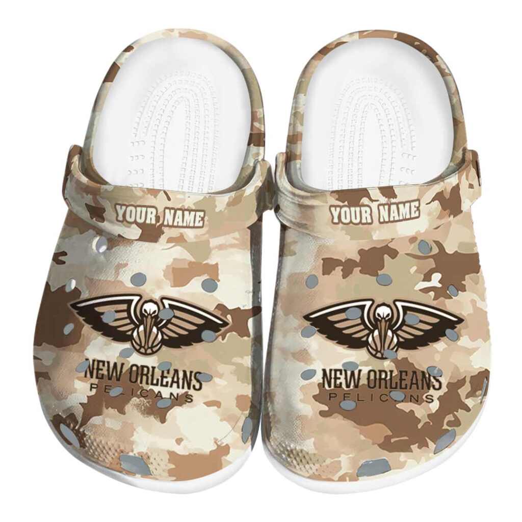 Personalized New Orleans Pelicans Desert Camo ClogTVC1801735