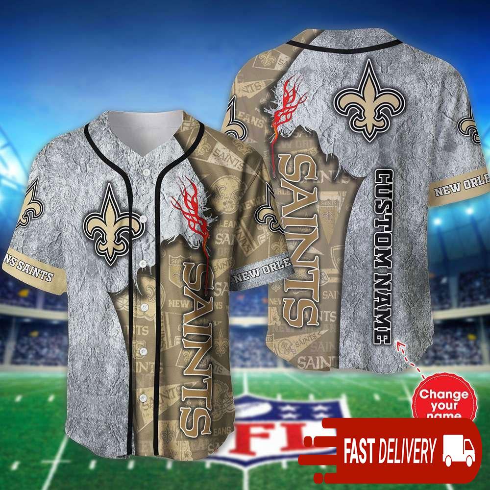 Personalized New Orleans Saints Baseball Jersey Shirt NLF Gifts For Fans