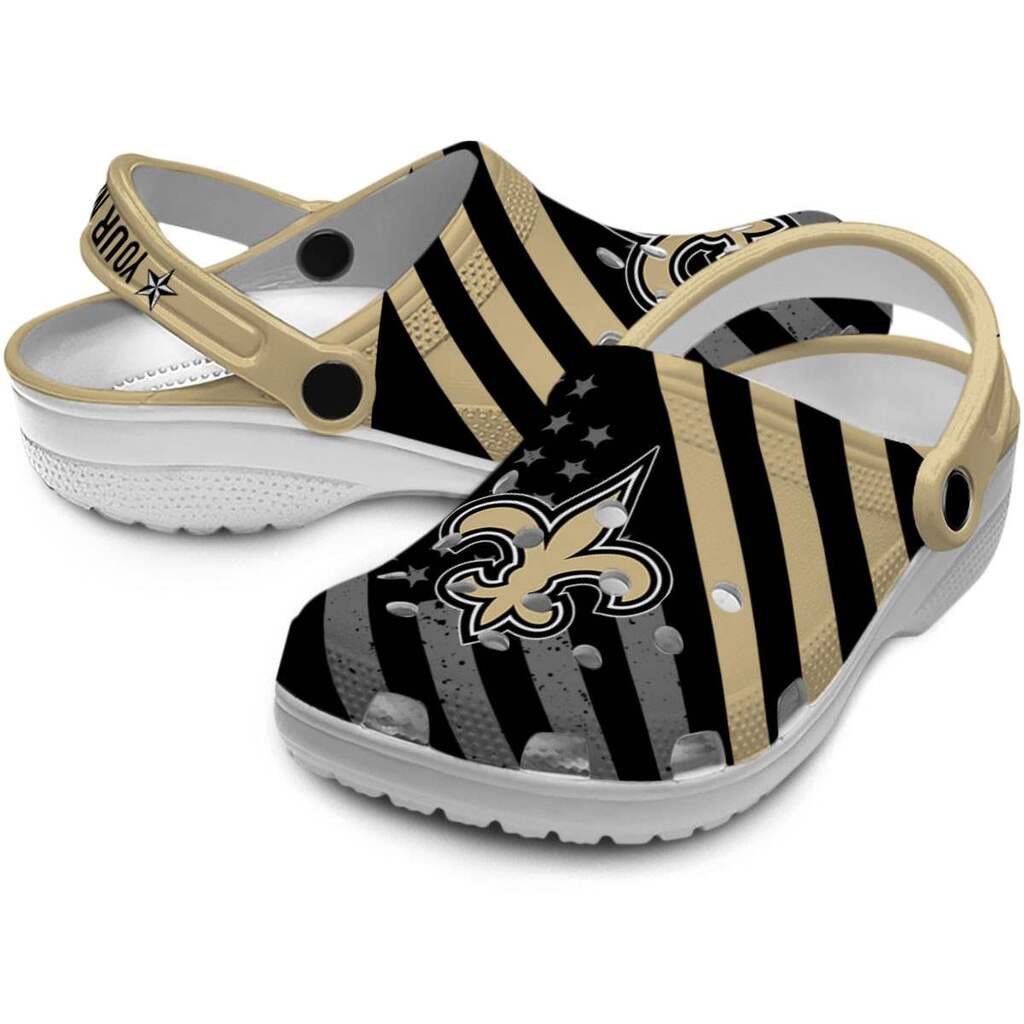 Personalized New Orleans Saints Star-Spangled Graphic ClogTVC180145 - Image 3