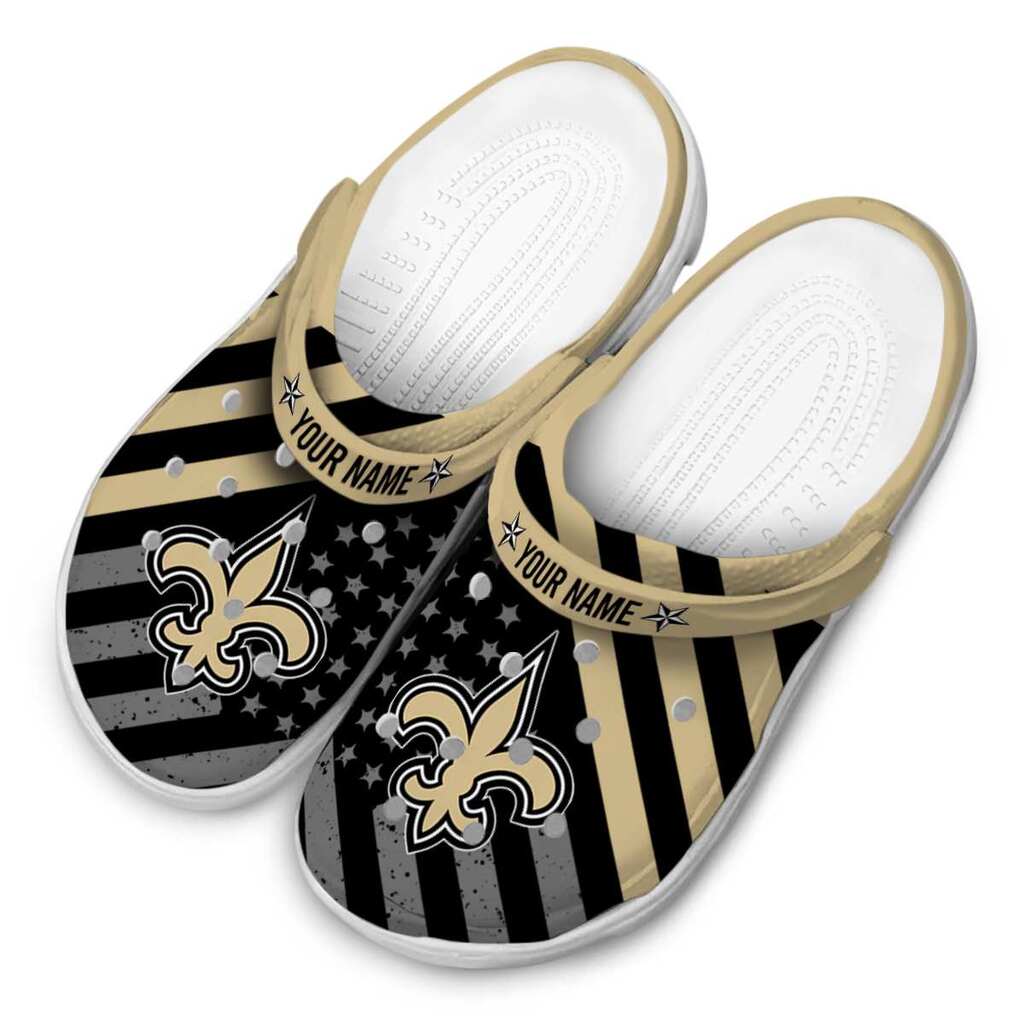 Personalized New Orleans Saints Star-Spangled Graphic ClogTVC180145 - Image 4