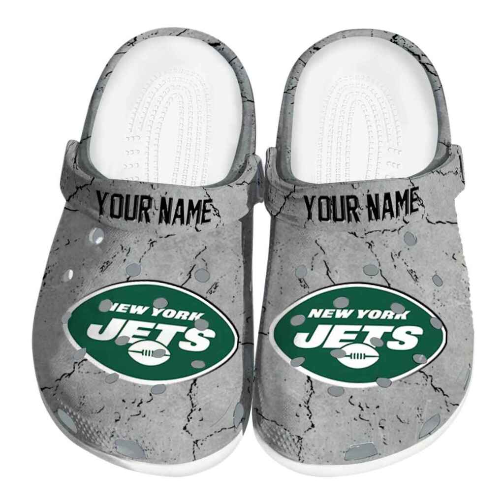 Personalized New York Jets Cracked Texture ClogTVC180151