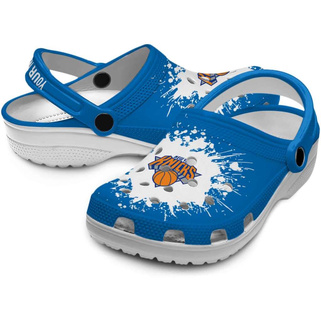 Personalized New York Knicks Splatter Background ClogTVC1801920 - Image 3