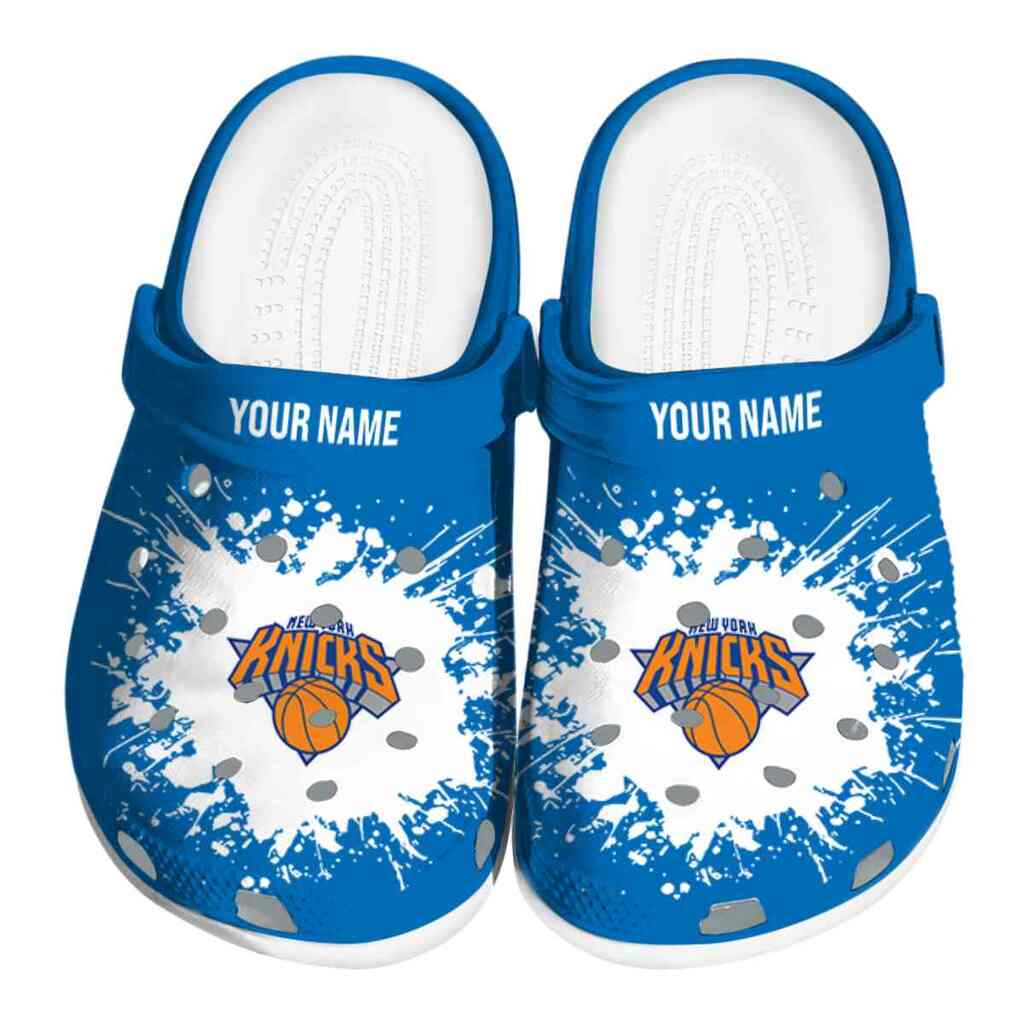 Personalized New York Knicks Splatter Background ClogTVC1801920