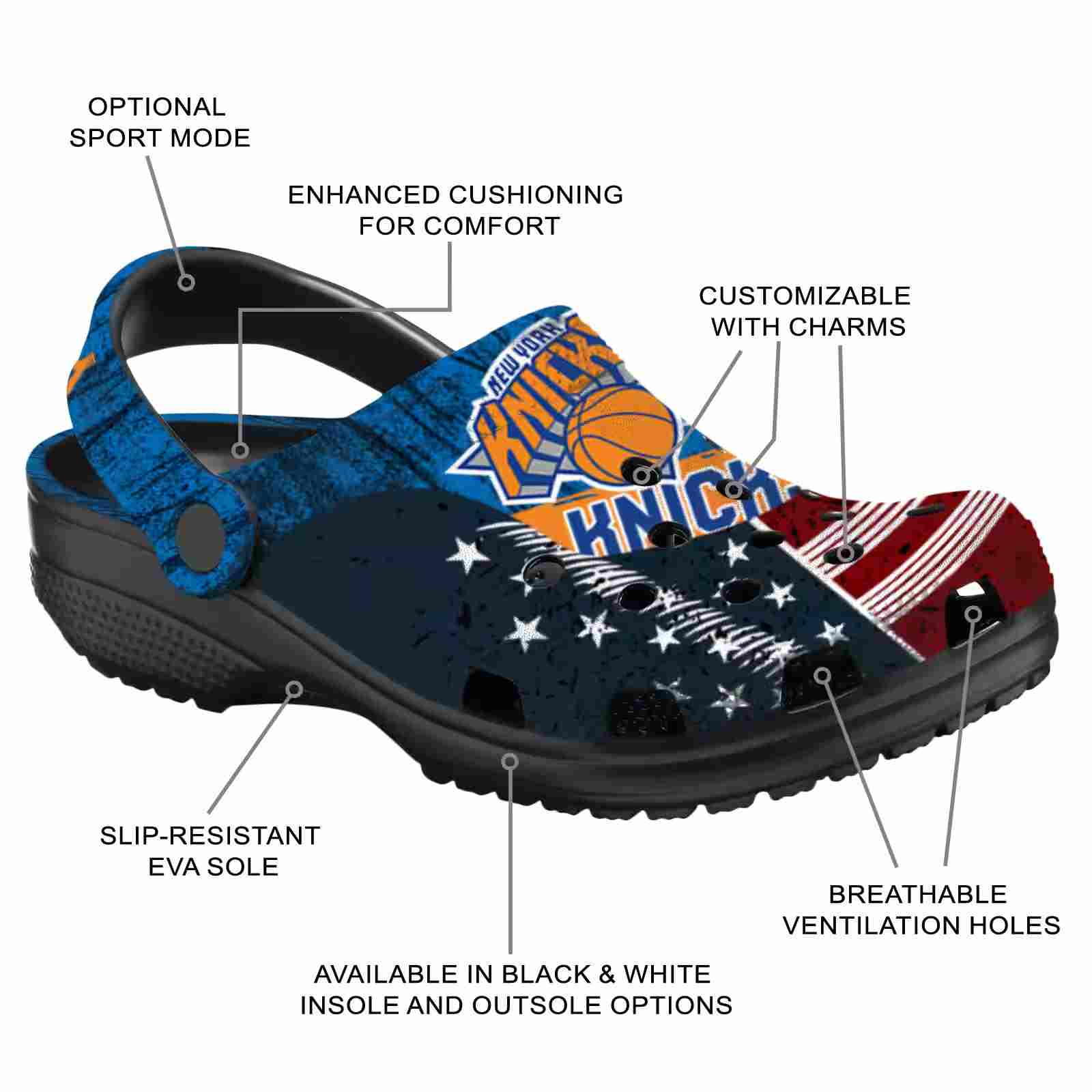 Personalized New York Knicks Star-Spangled Side Pattern ClogTVC1801920 - Image 5
