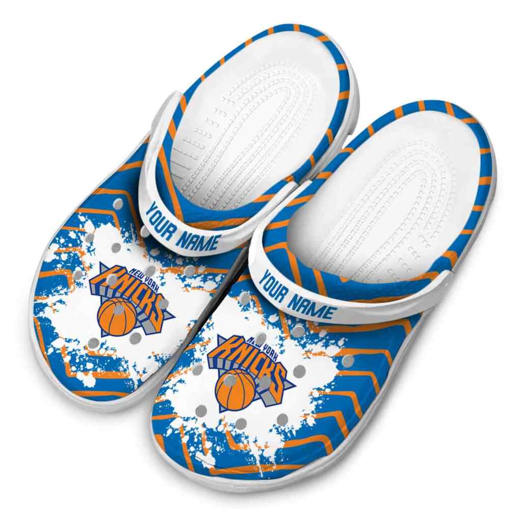 Personalized New York Knicks Zigzag Paint Burst ClogTVC1801920 - Image 4