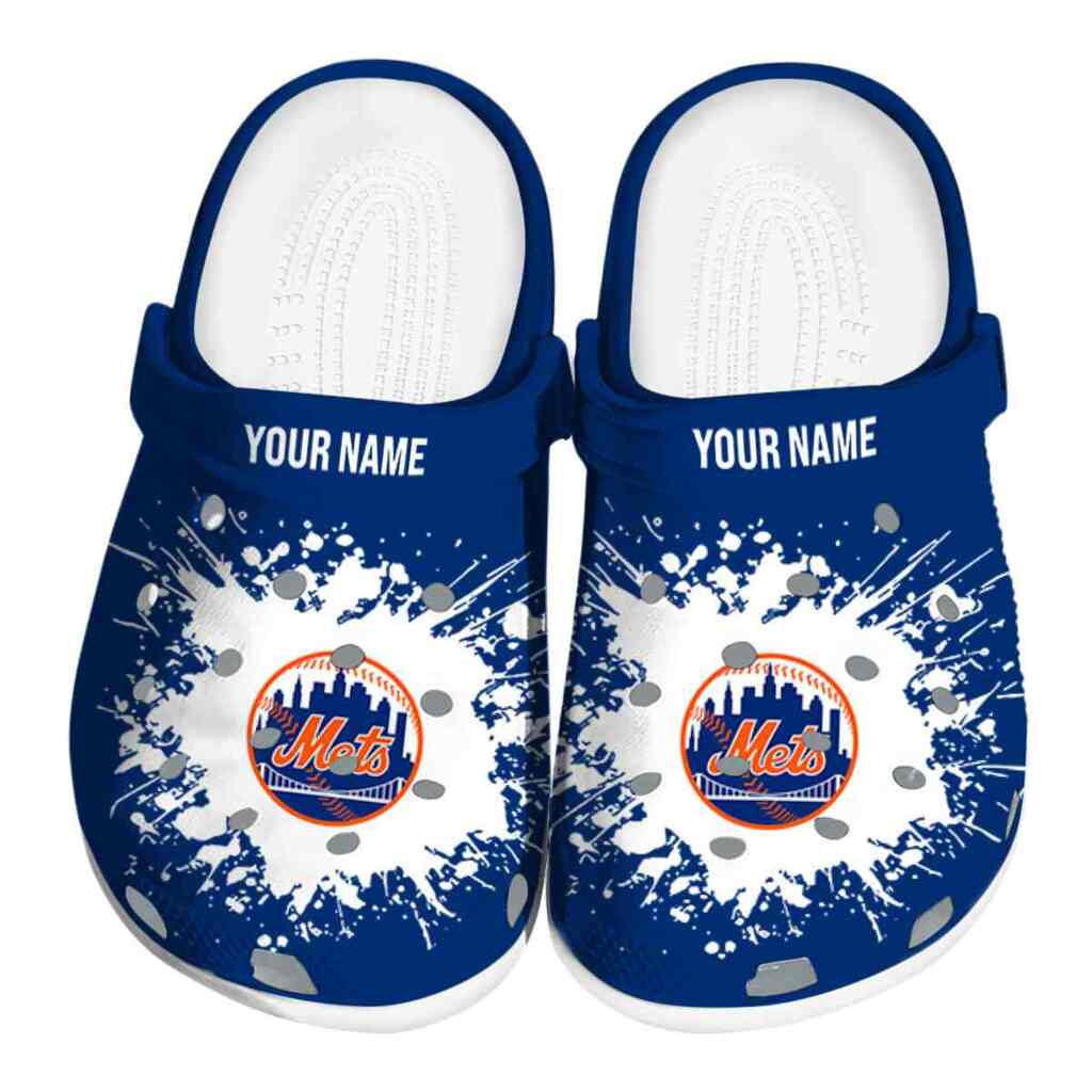 Personalized New York Mets Splatter Background ClogTVC180153