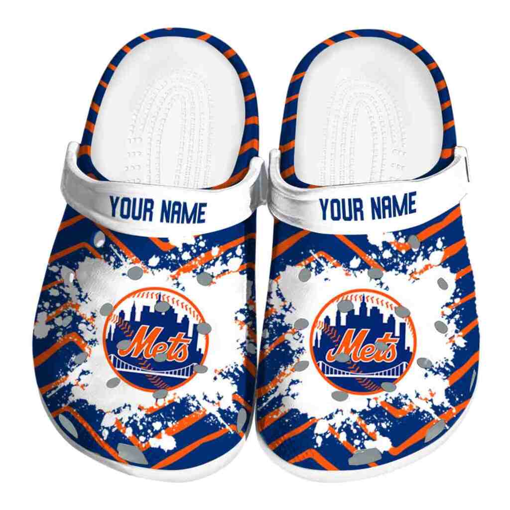 Personalized New York Mets Zigzag Paint Burst ClogTVC180153