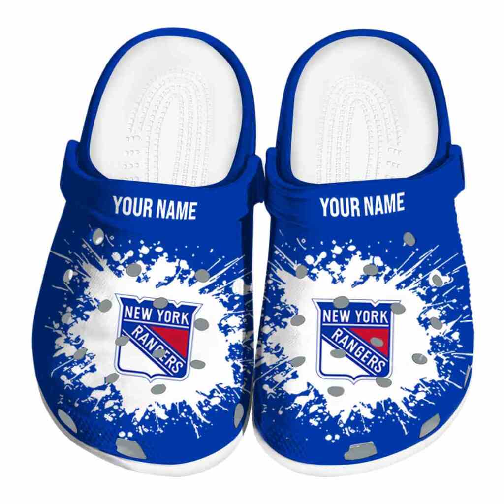Personalized New York Rangers Splatter Background ClogTVC1801886
