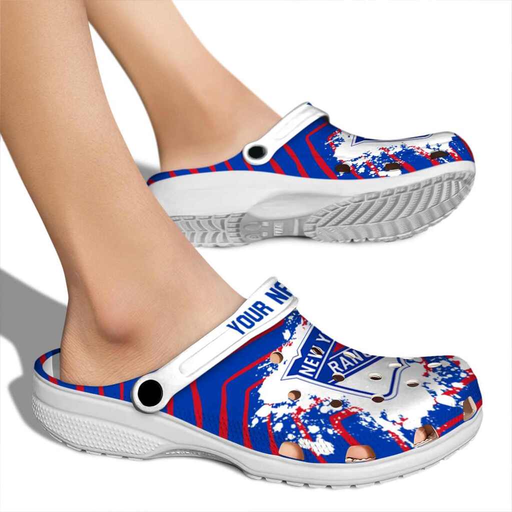Personalized New York Rangers Zigzag Paint Burst ClogTVC1801889 - Image 2