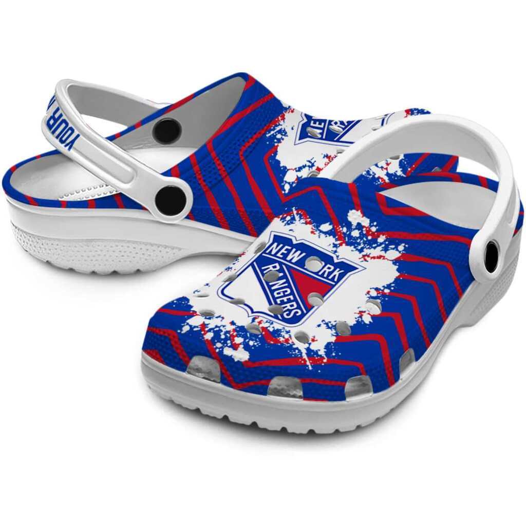 Personalized New York Rangers Zigzag Paint Burst ClogTVC1801889 - Image 3