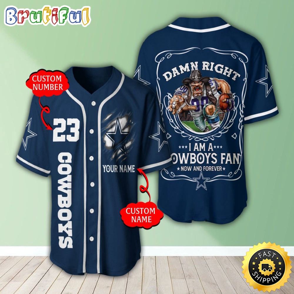 Personalized NLF Dallas Cowboys Baseball Jersey Essential Team Tops