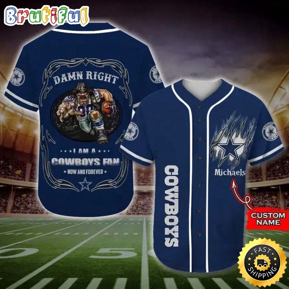 Personalized NLF Dallas Cowboys Baseball Jersey Fan Name