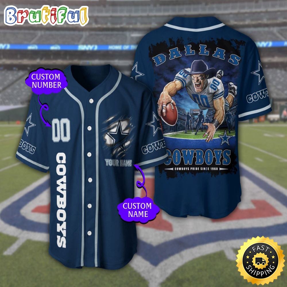 Personalized NLF Dallas Cowboys Baseball Jersey Sportswear Tops