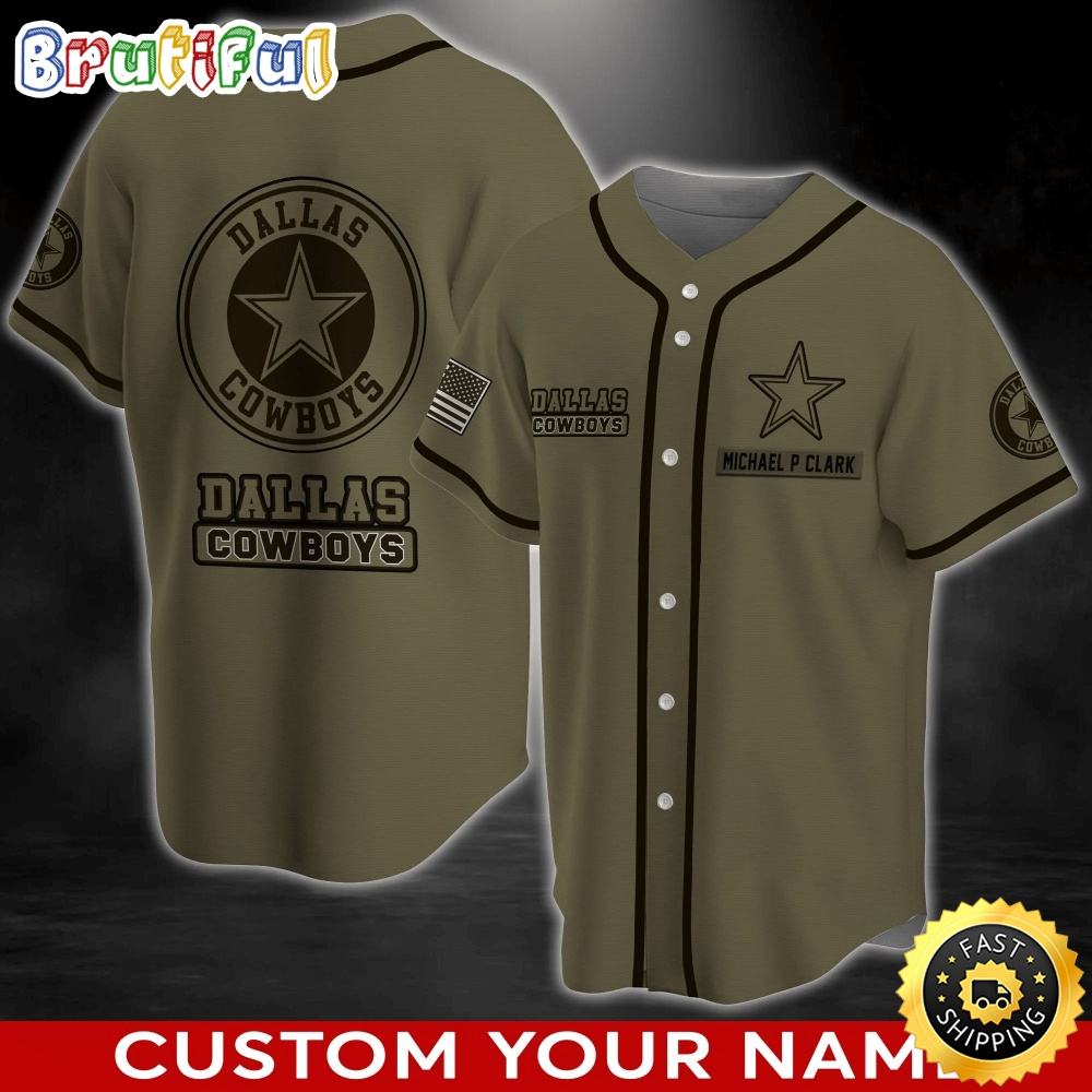 Personalized NLF Dallas Cowboys Baseball Jersey Team Spirit Tops