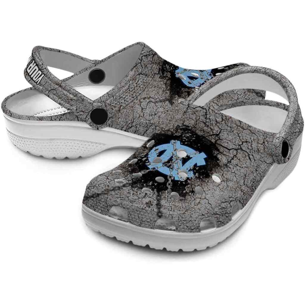 Personalized North Carolina Tar Heels Cracked Ground Texture ClogTVC180140 - Image 3