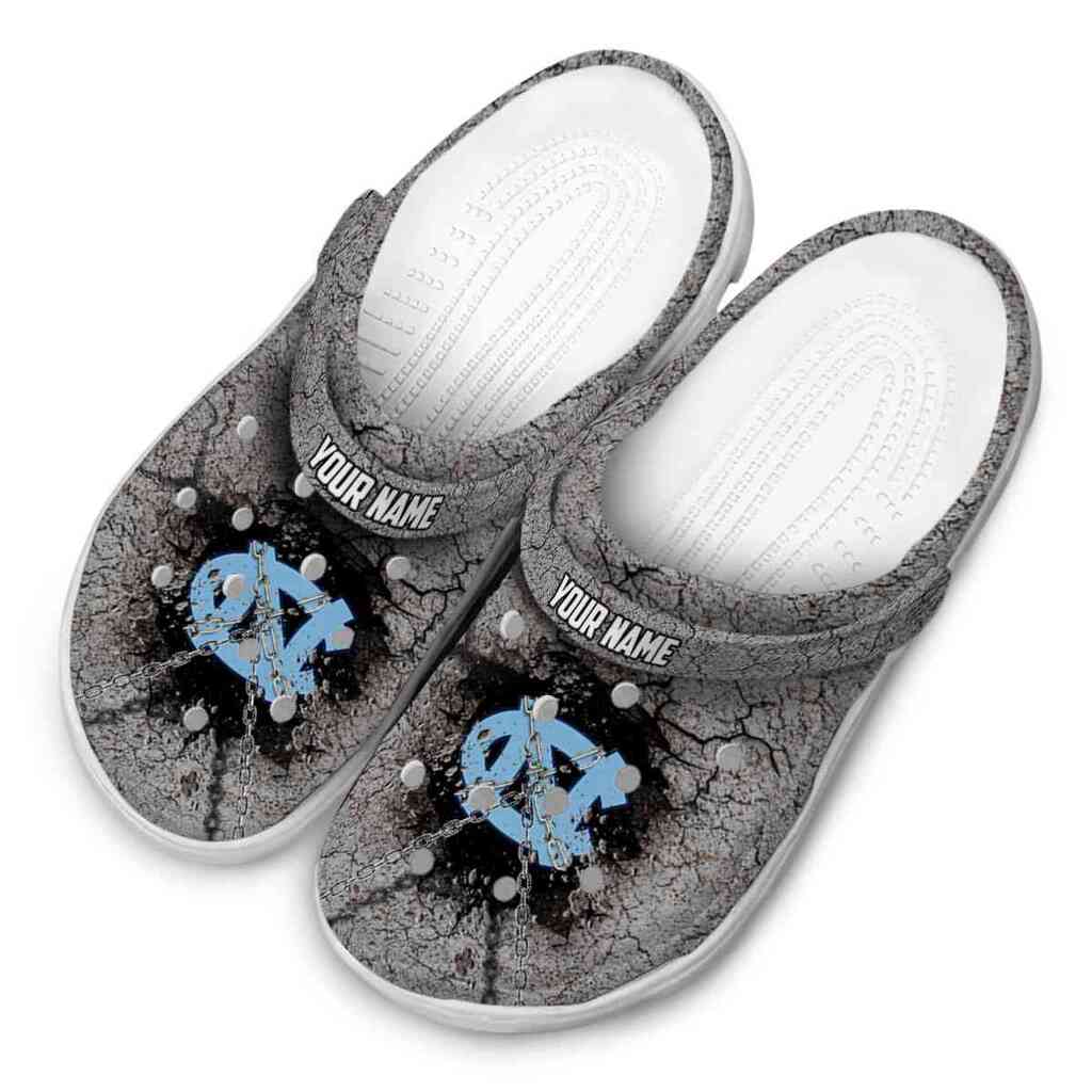 Personalized North Carolina Tar Heels Cracked Ground Texture ClogTVC180140 - Image 4