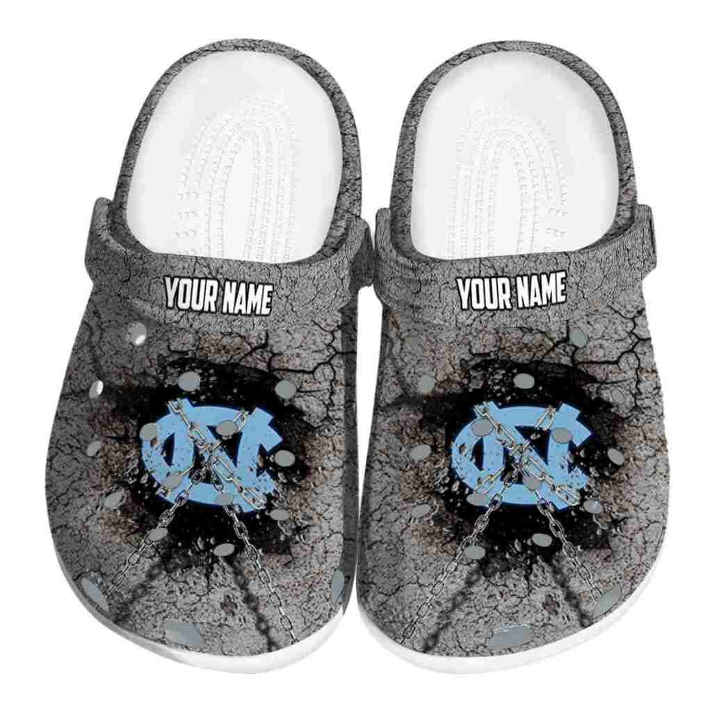 Personalized North Carolina Tar Heels Cracked Ground Texture ClogTVC180140
