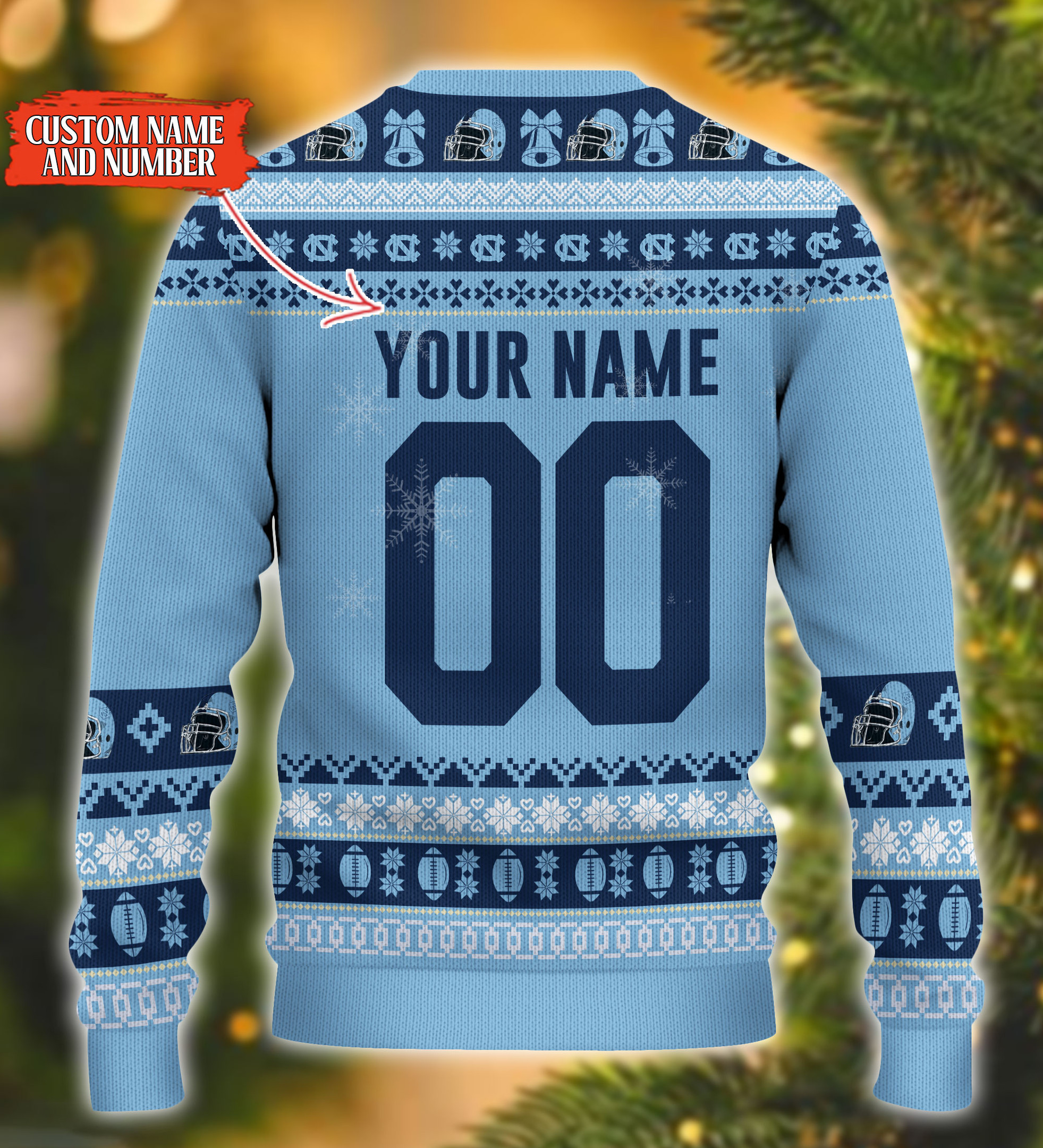 Personalized North Carolina Tar Heels Mickey Ugly Christmas Sweater Adult 3D Funny Matching for family - Image 3