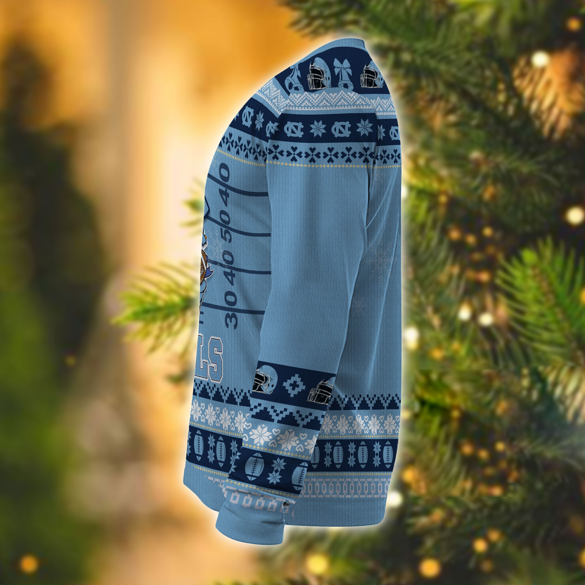 Personalized North Carolina Tar Heels Mickey Ugly Christmas Sweater Adult 3D Funny Matching for family - Image 4