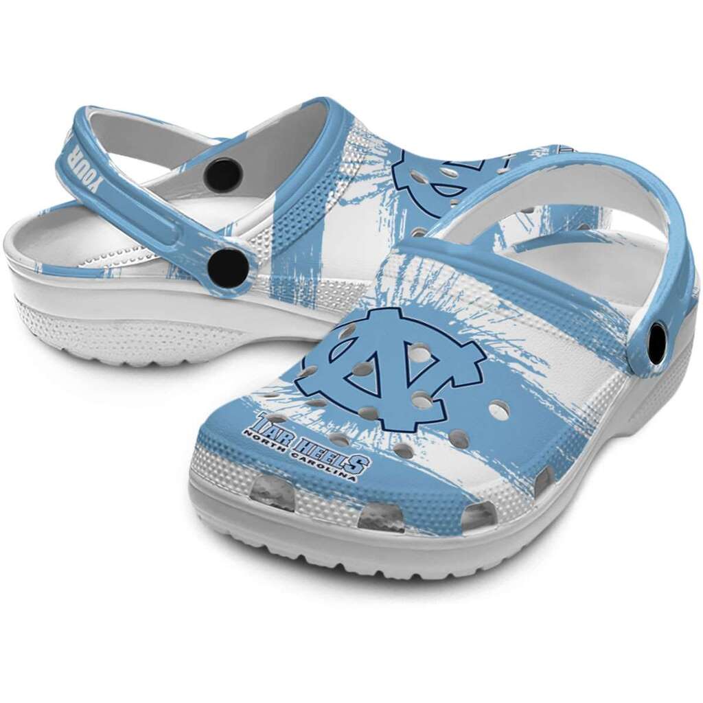Personalized North Carolina Tar Heels Paint Splatter Graphics ClogTVC180140 - Image 3