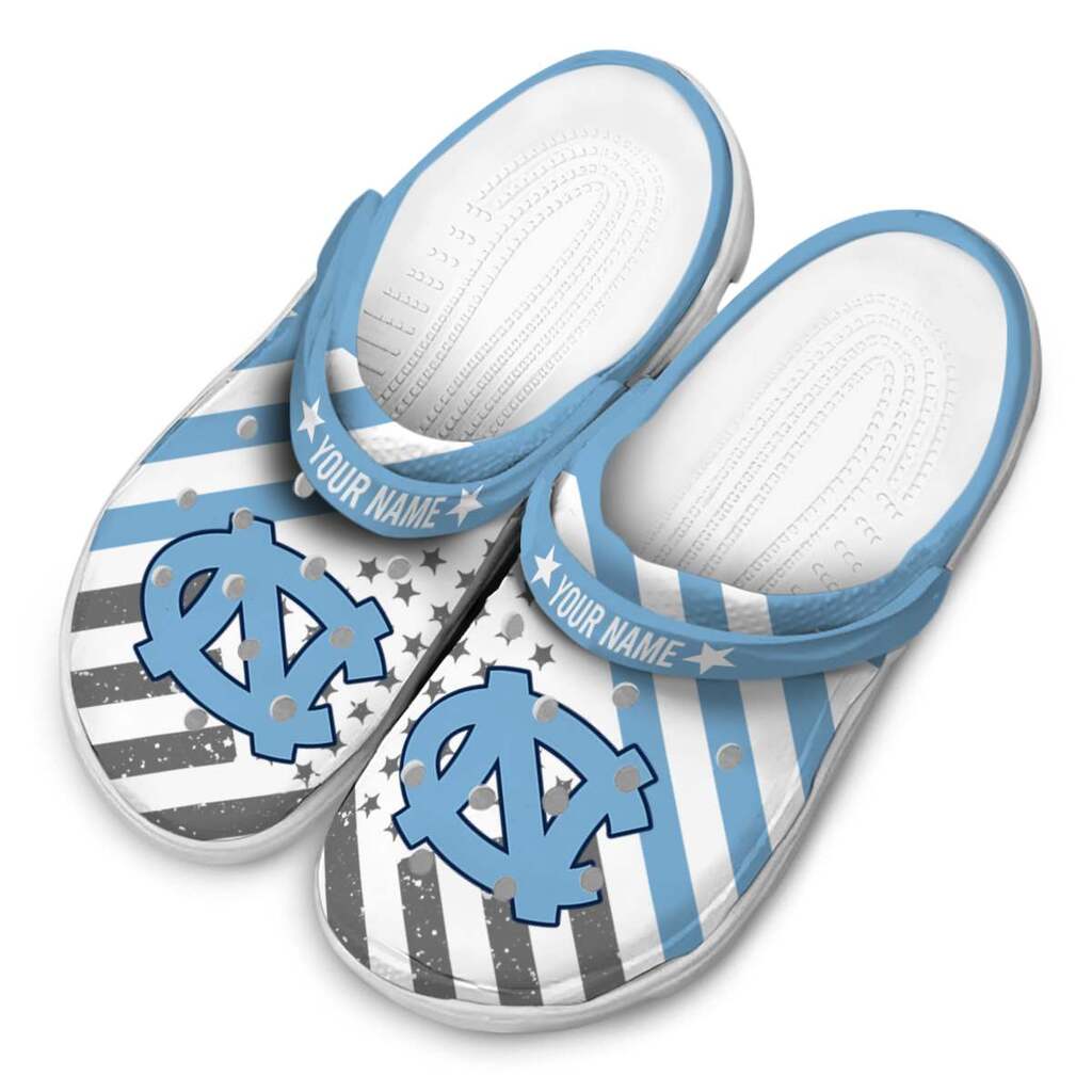 Personalized North Carolina Tar Heels Star-Spangled Graphic ClogTVC180141 - Image 4