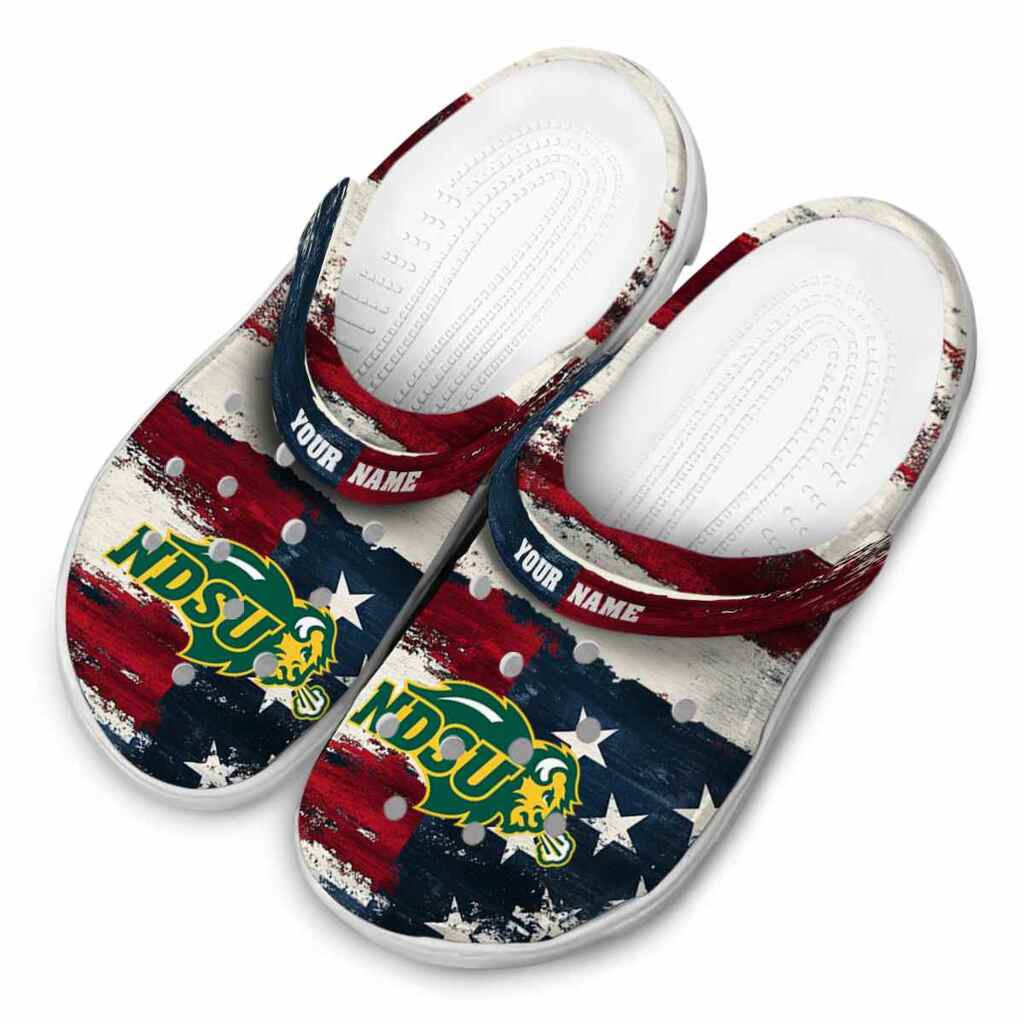 Personalized North Dakota State Bison Patriotic Stripes ClogTVC1801696 - Image 4