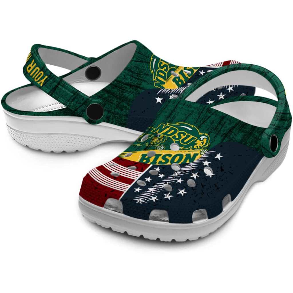 Personalized North Dakota State Bison Star-Spangled Side Pattern ClogTVC1801724 - Image 3