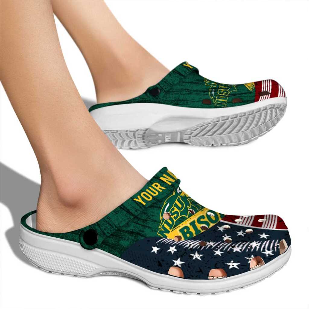 Personalized North Dakota State Bison Star-Spangled Side Pattern ClogTVC1801724 - Image 2